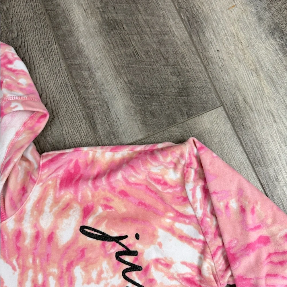 Justice Girls Pink Tie Dye‎ Hoodie